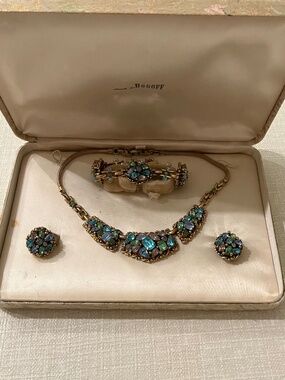 Vintage Signed BARCLAY Rhinestone Demi-Parure